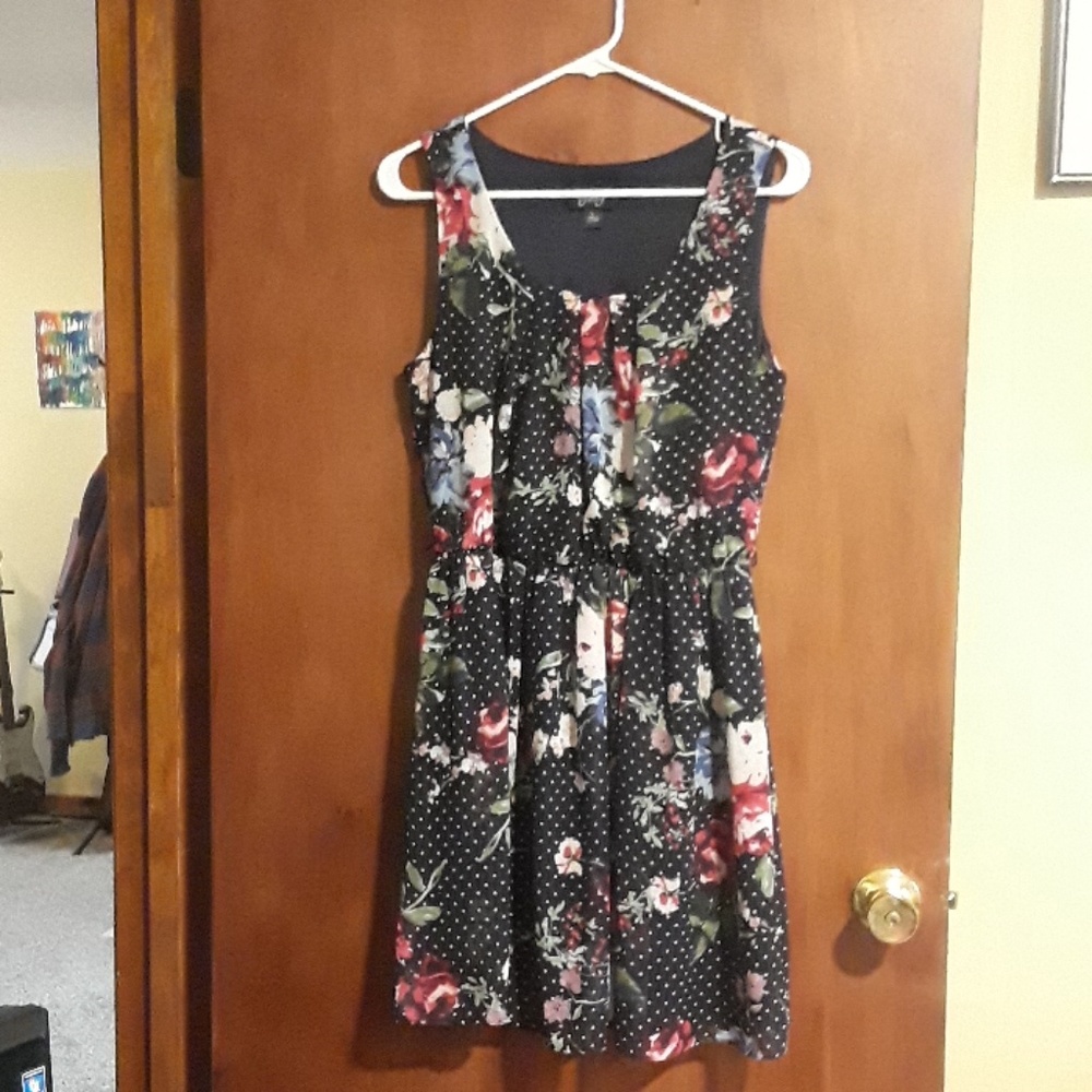 Navy Blue and Floral Dress - Will be donated 11/8